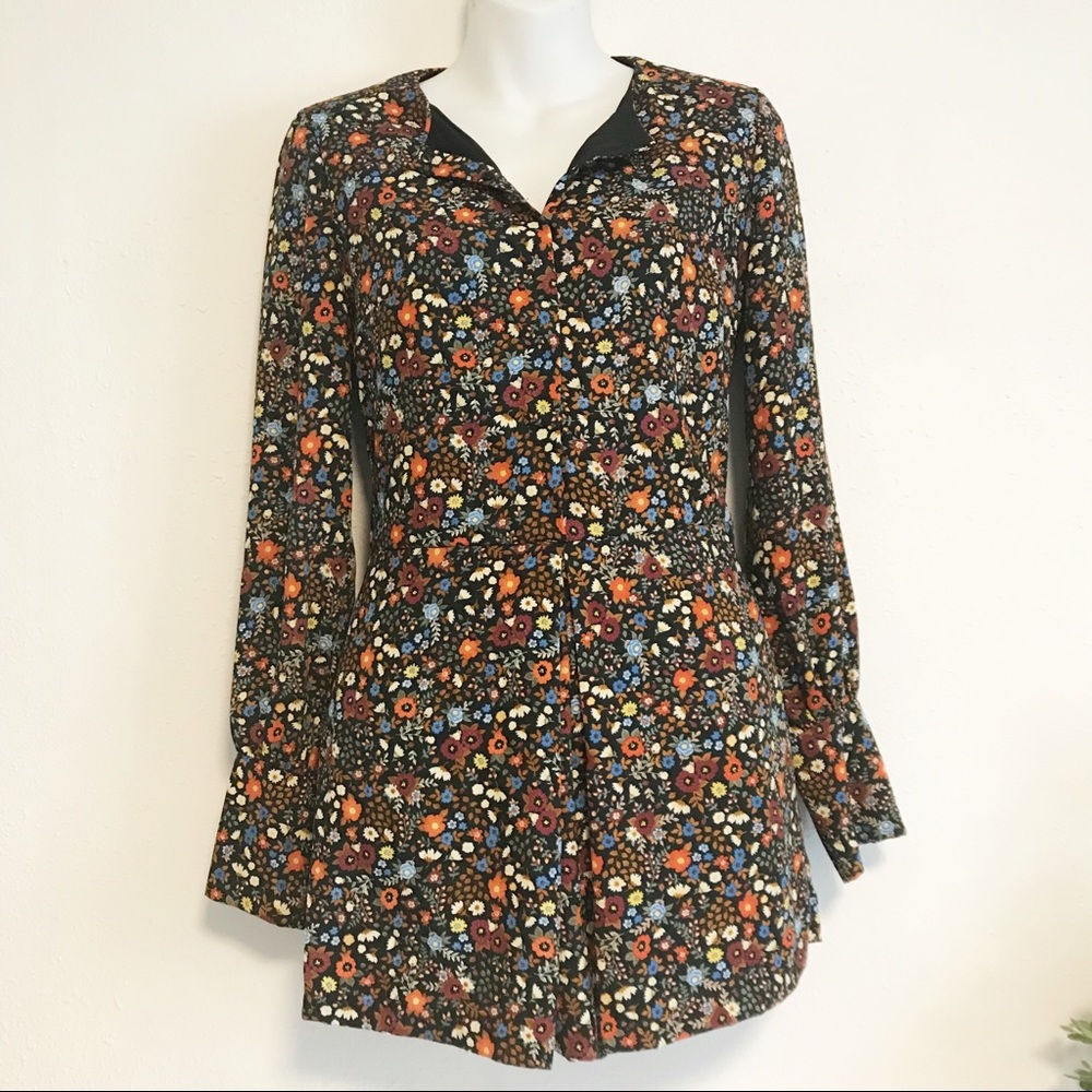 Zara Trafaluc floral romper shorts